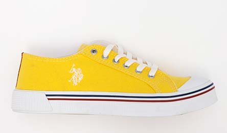 Yellow And White Low Top Trainers