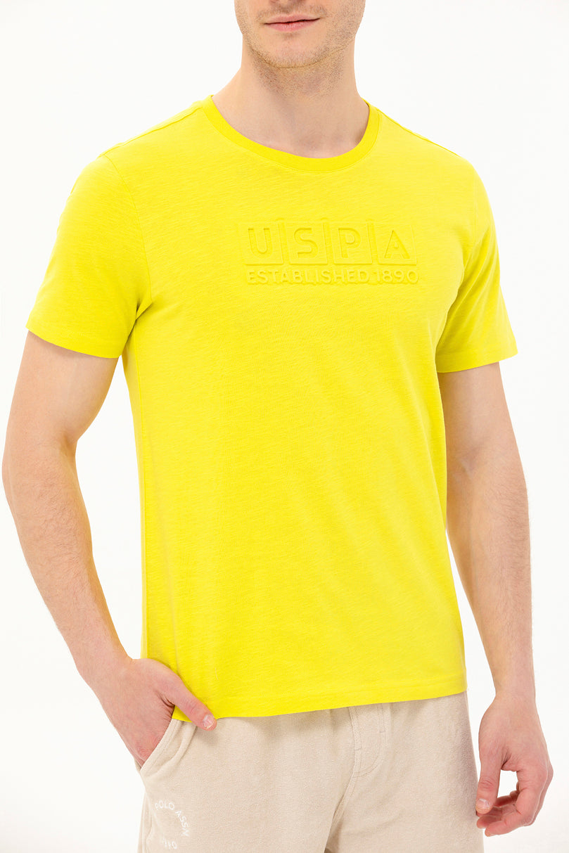 Yellow Round Neck Short Sleeve T-Shirt