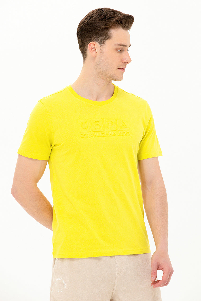 Yellow Round Neck Short Sleeve T-Shirt