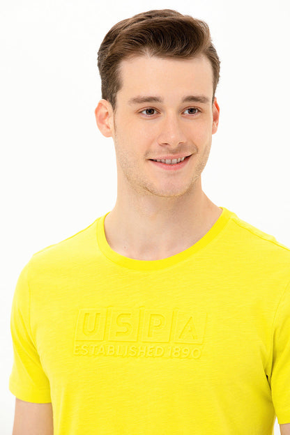 Yellow Round Neck Short Sleeve T-Shirt