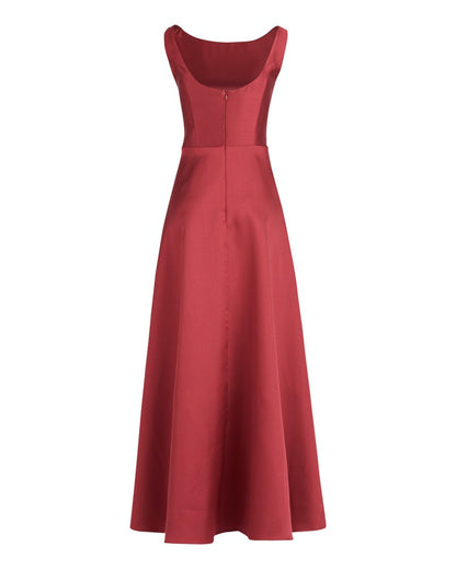 Red Dress Long Without Sleeve Vera Mont