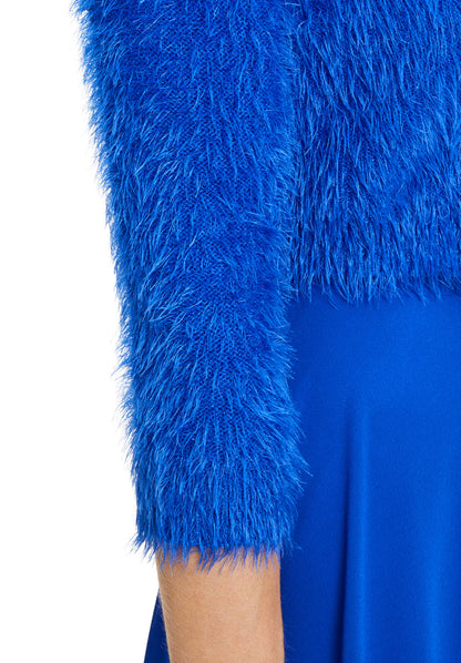 Blue Cropped Faux Fur Cardigan_0244-4565_8325_04