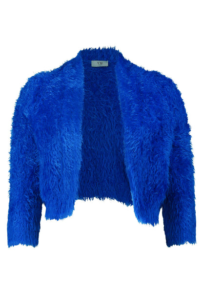Blue Cropped Faux Fur Cardigan_0244-4565_8325_07