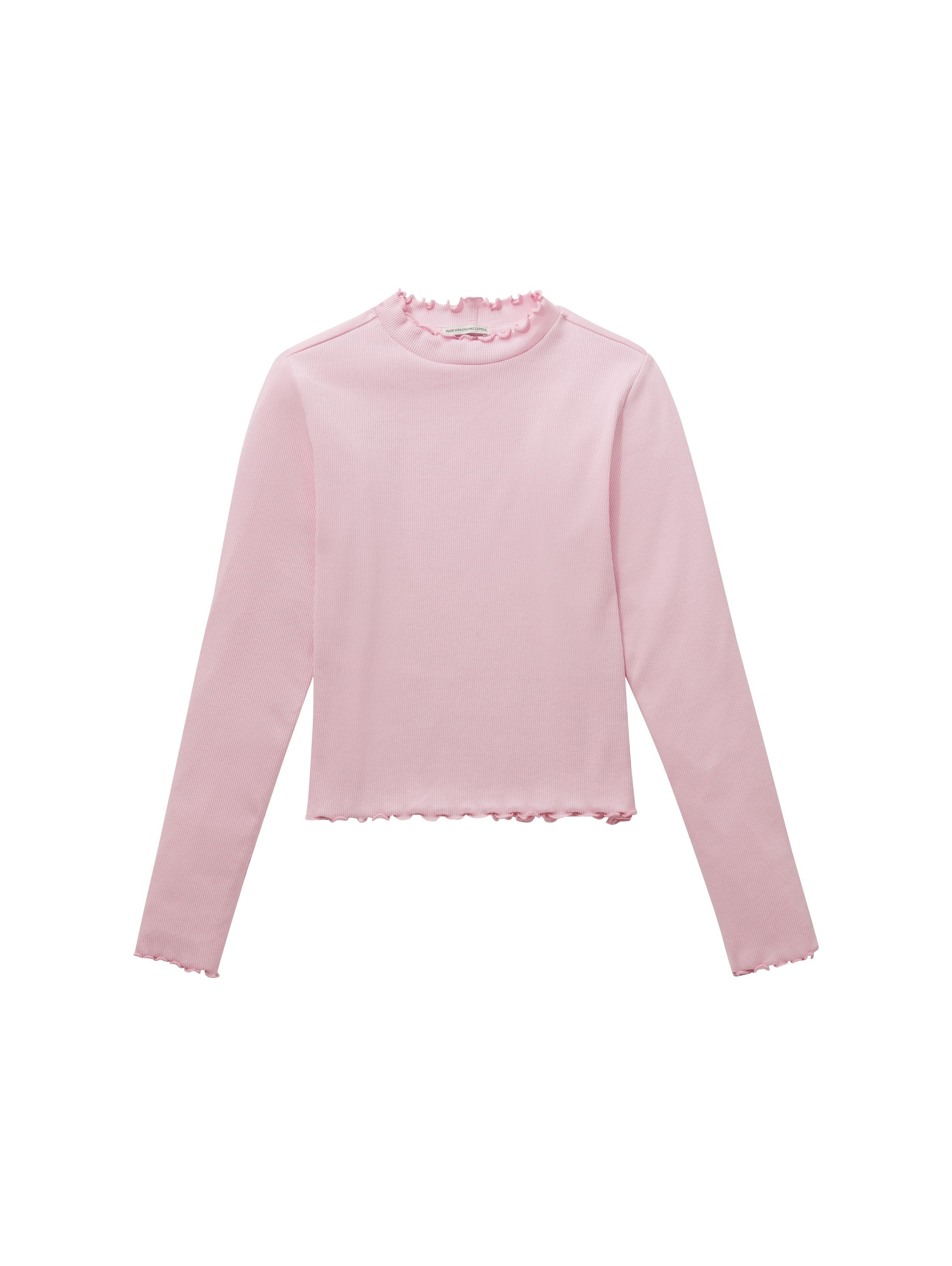 Cropped Rib Longsleeve T-Shirt_1037710_32267_01