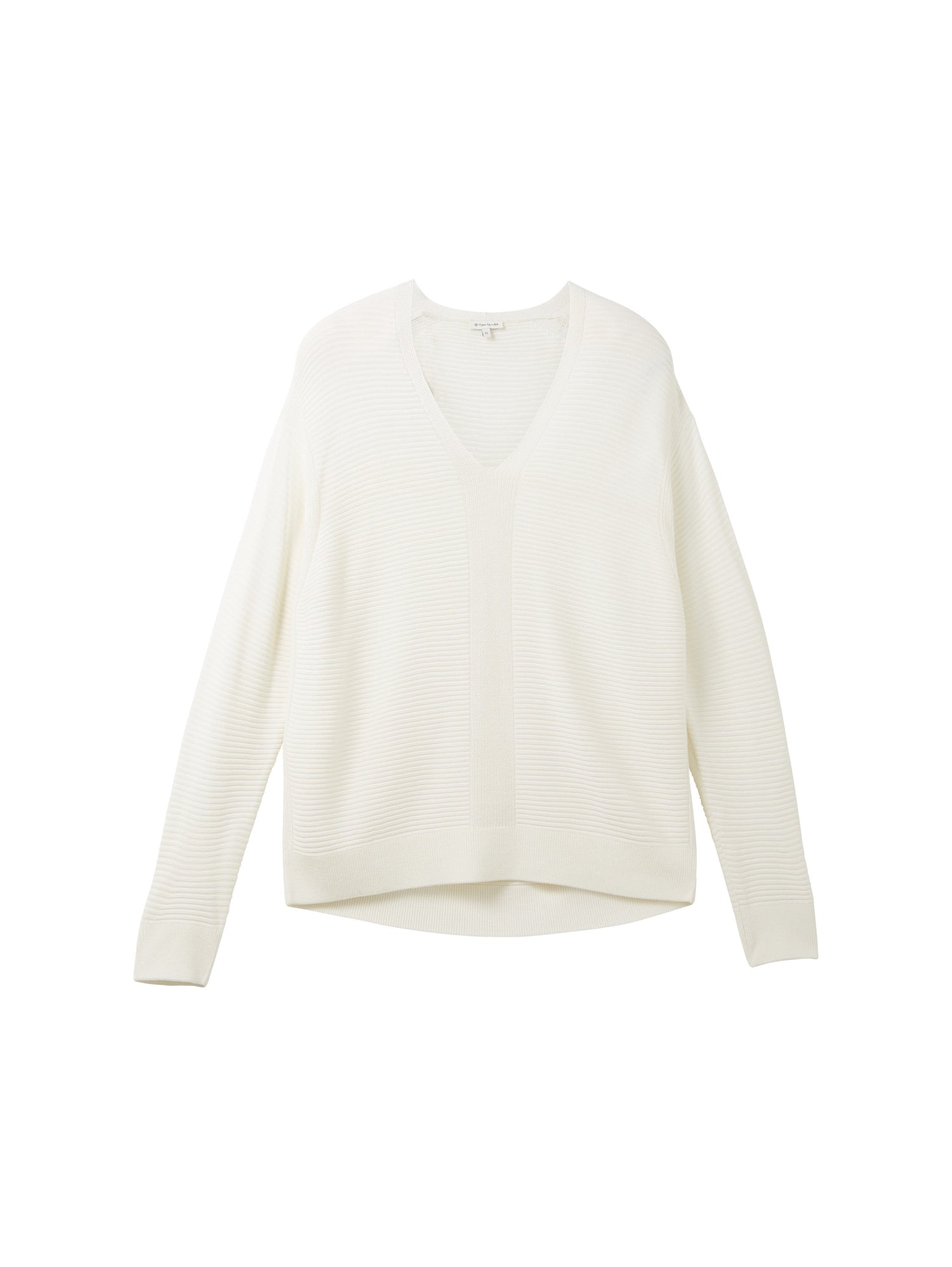 Knit Rib V Neck Pullover_1037752_10315_01