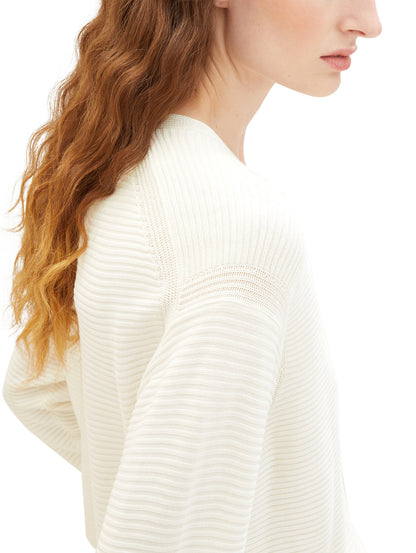 Knit Rib V Neck Pullover_1037752_10315_06