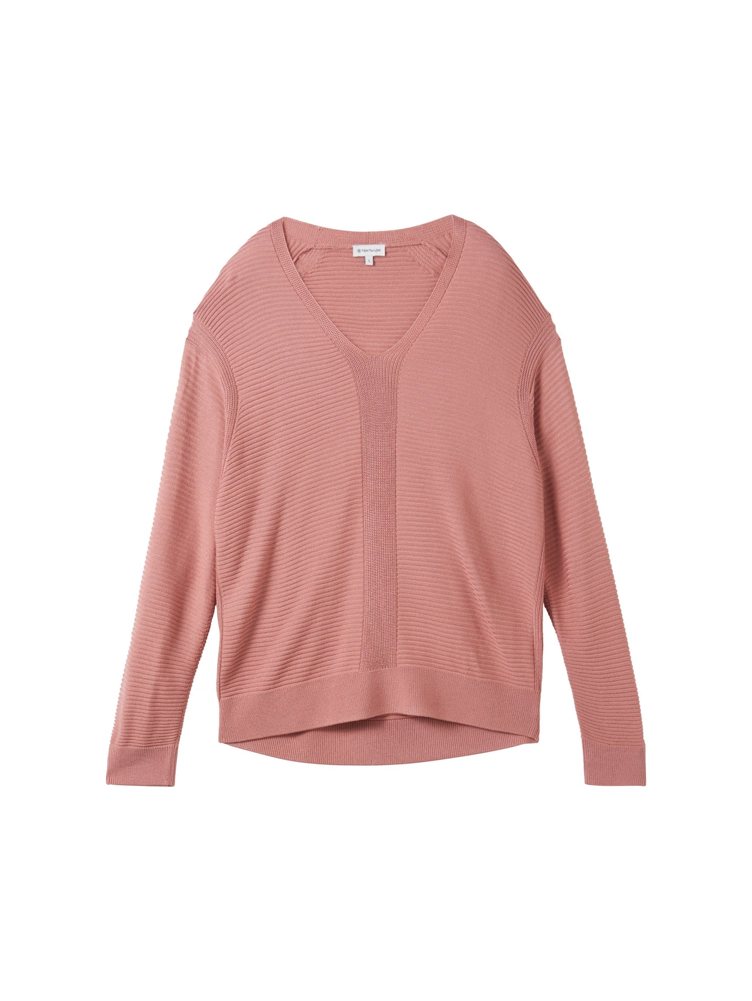 Knit Rib V Neck Pullover_1037752_32224_01