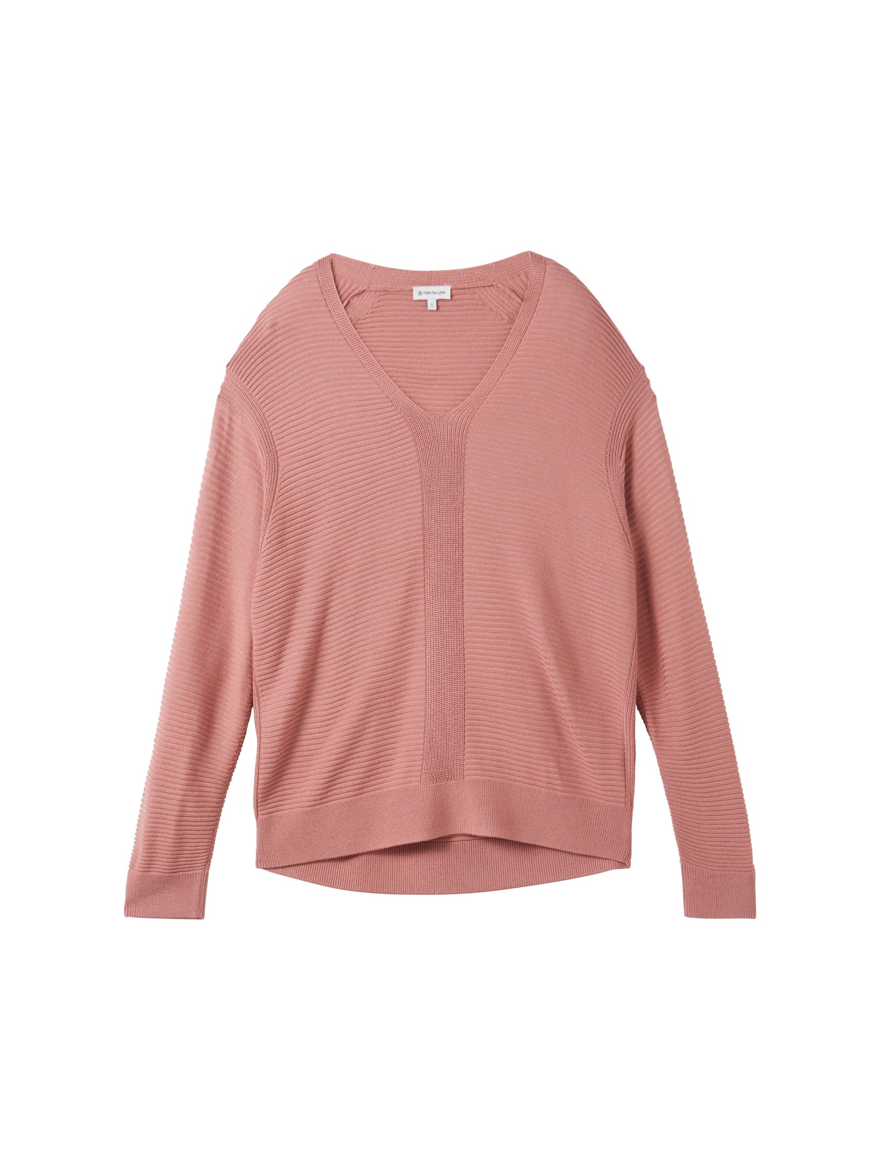 Knit Rib V Neck Pullover_1037752_32224_01