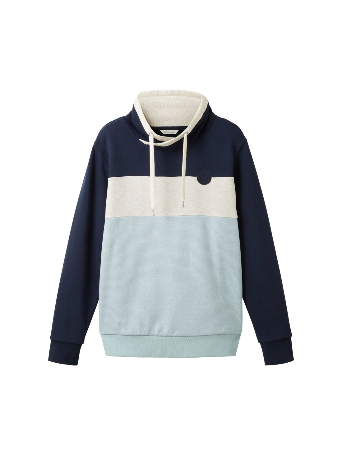 High Collar Hoodie With Color Block Design_1037761_33825_01