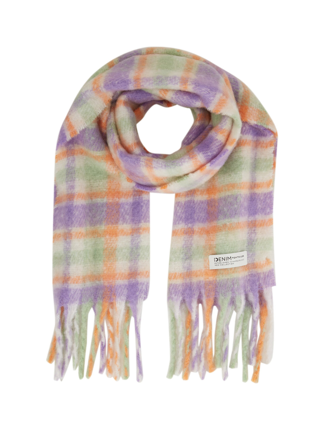 Fringed Checkered Scarf_1038075_32561_01