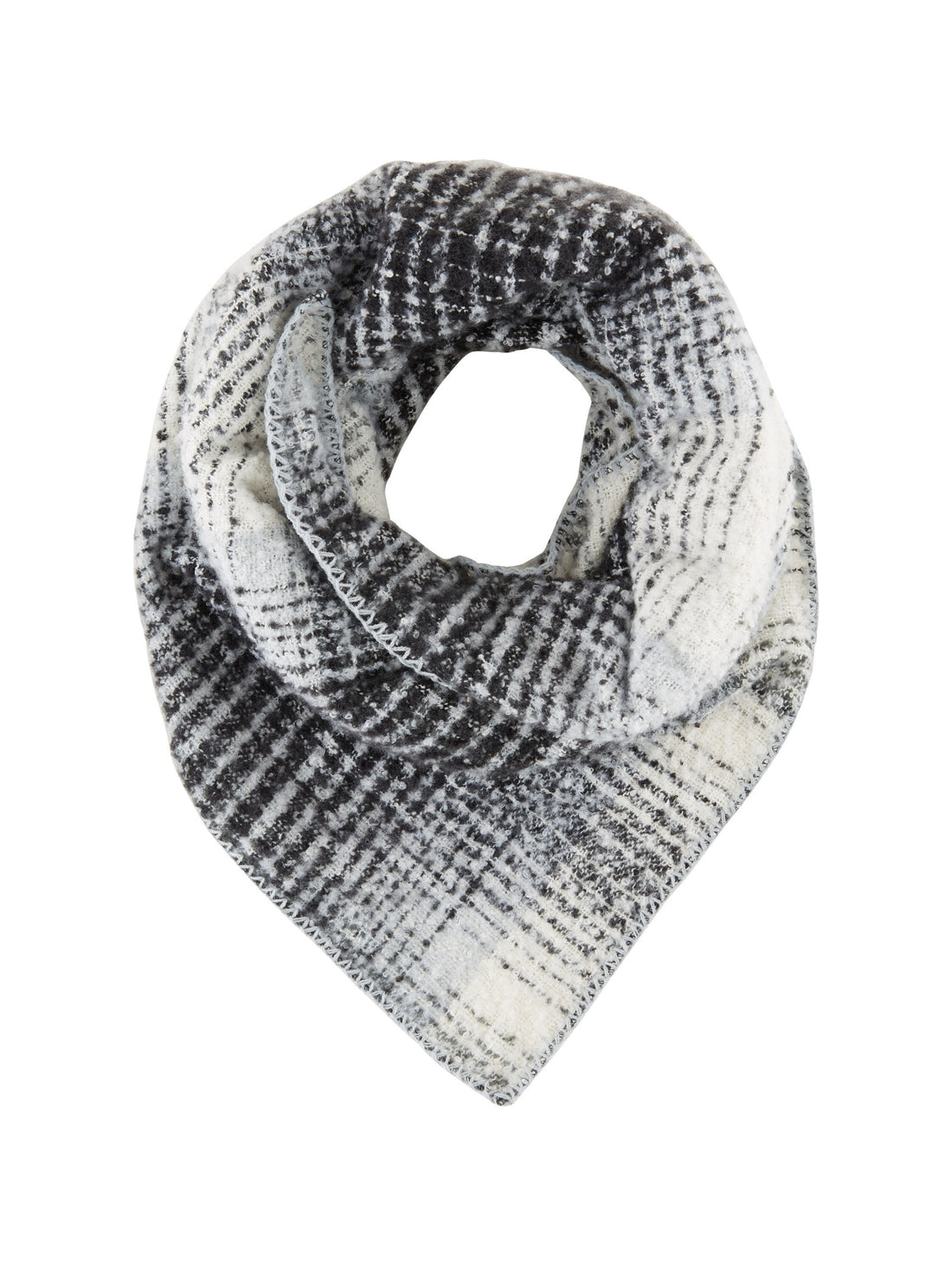 Scarf With Triangle Checkered Print_1038077_32553_01