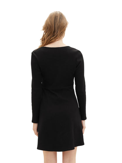 Long Sleeve Short Dress With Round Neckline_1038134_14482_04