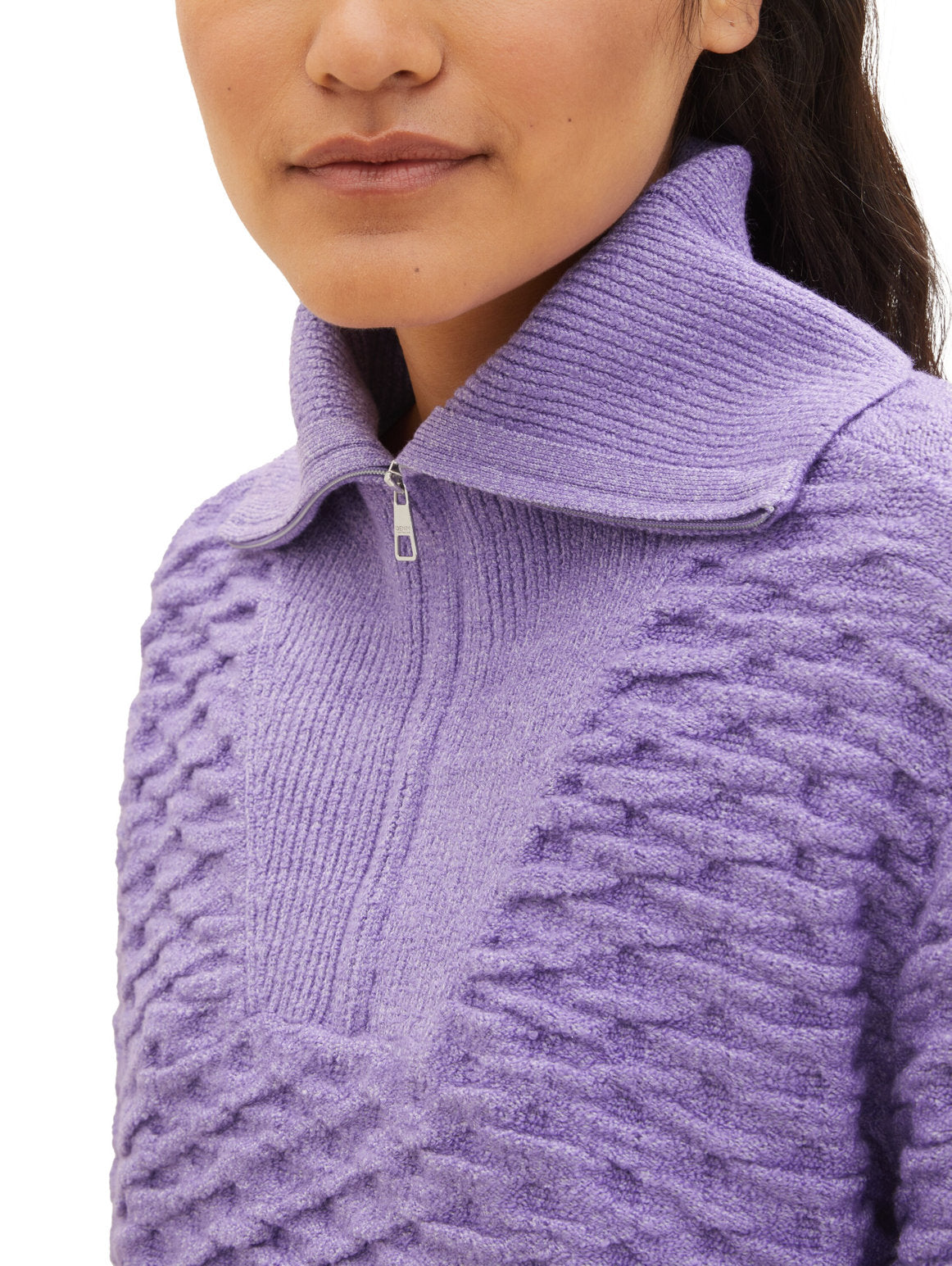 Knitted Sweater With Quarter Zip_1038155_32255_03