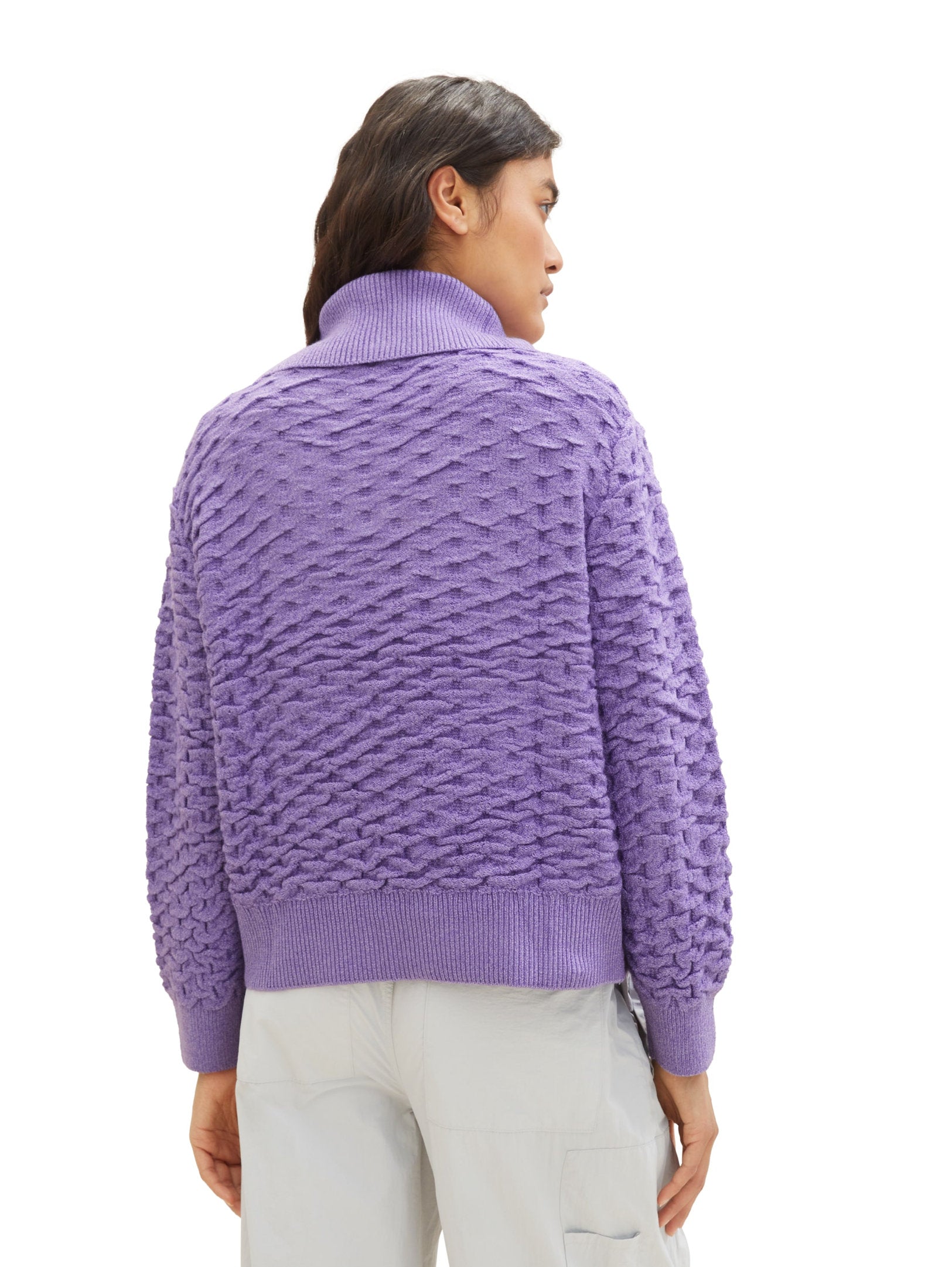 Knitted Sweater With Quarter Zip_1038155_32255_04