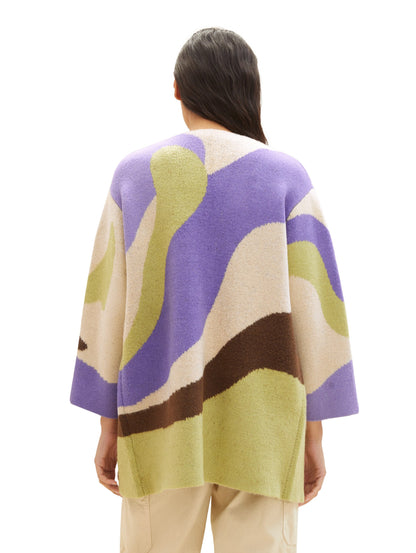 Slip On Cardigan With Colorful Design_1038159_32504_04