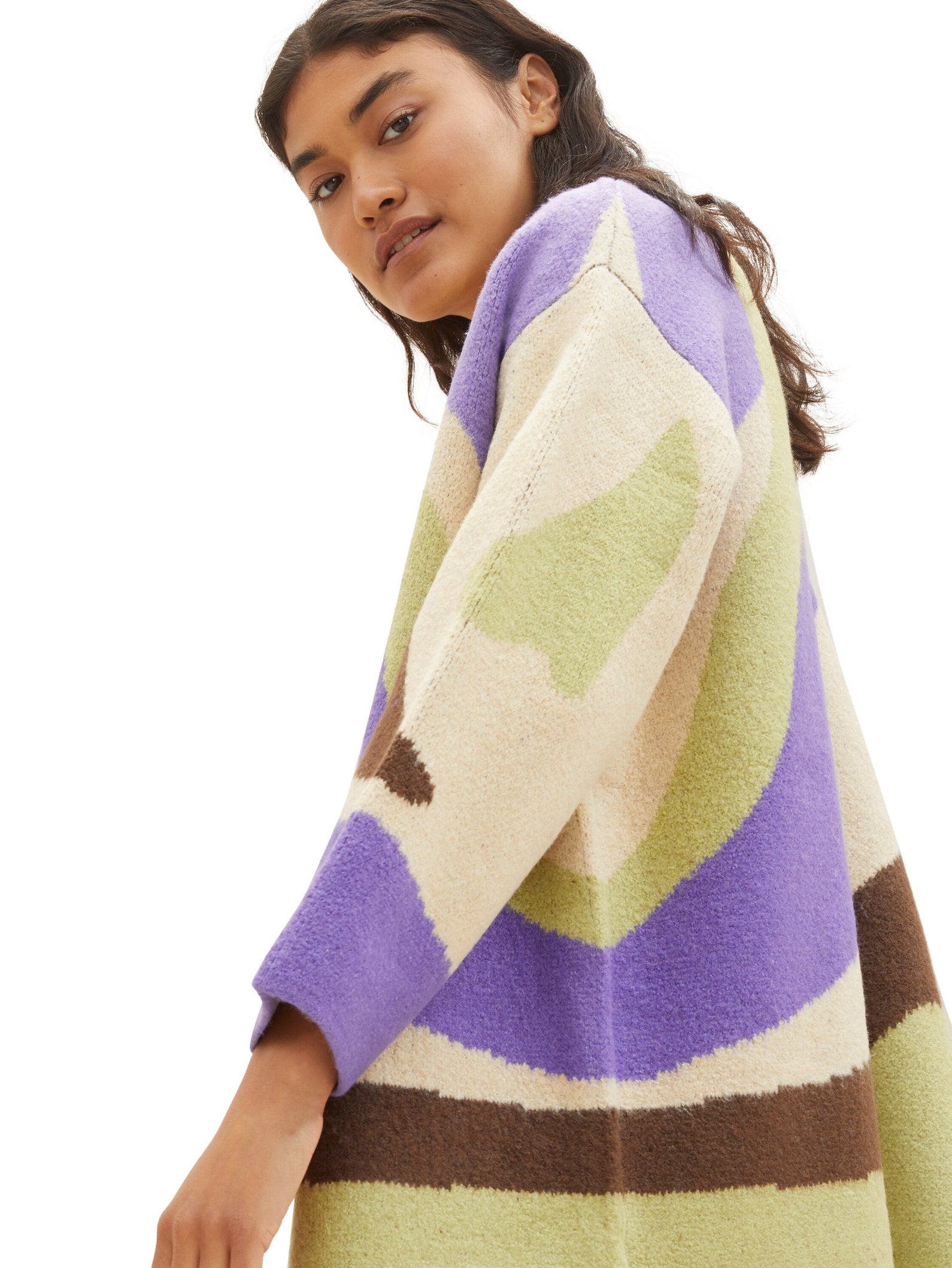 Slip On Cardigan With Colorful Design_1038159_32504_05