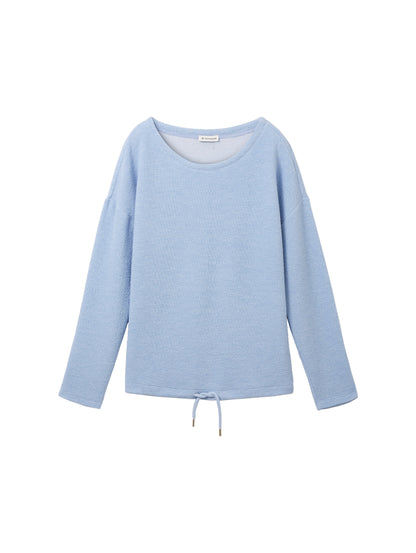 Long Sleeve Sweatshirt With Adjustable Hem_1038177_26320_01