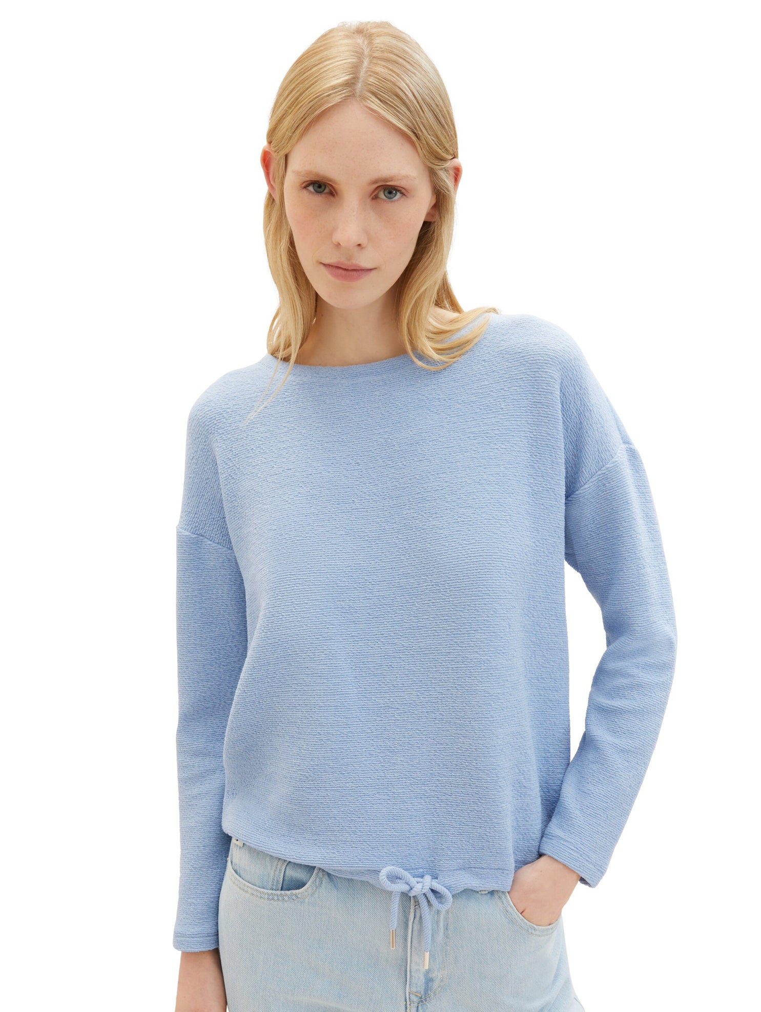 Long Sleeve Sweatshirt With Adjustable Hem_1038177_26320_02