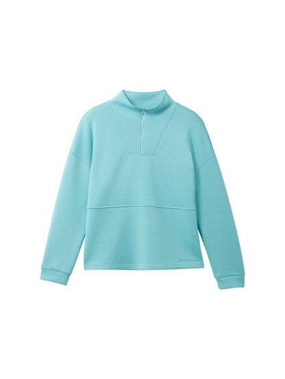 High Collar Sweatshirt With Quarter Zip_1038181_10426_01