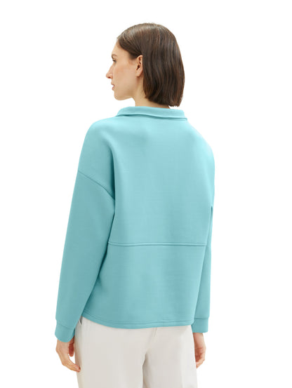 High Collar Sweatshirt With Quarter Zip_1038181_10426_04