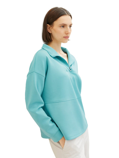 High Collar Sweatshirt With Quarter Zip_1038181_10426_06