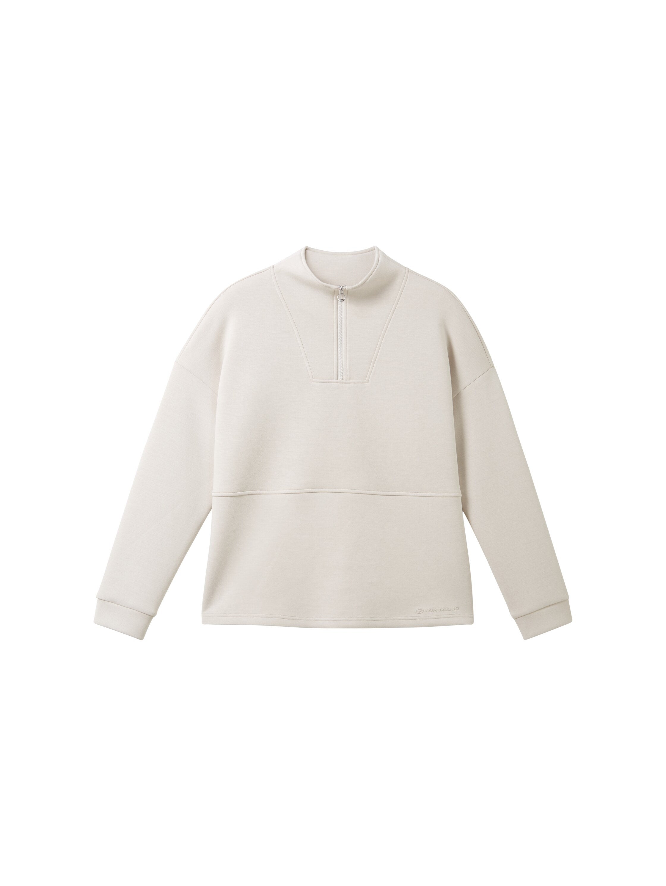 High Collar Sweatshirt With Quarter Zip_1038181_16339_01