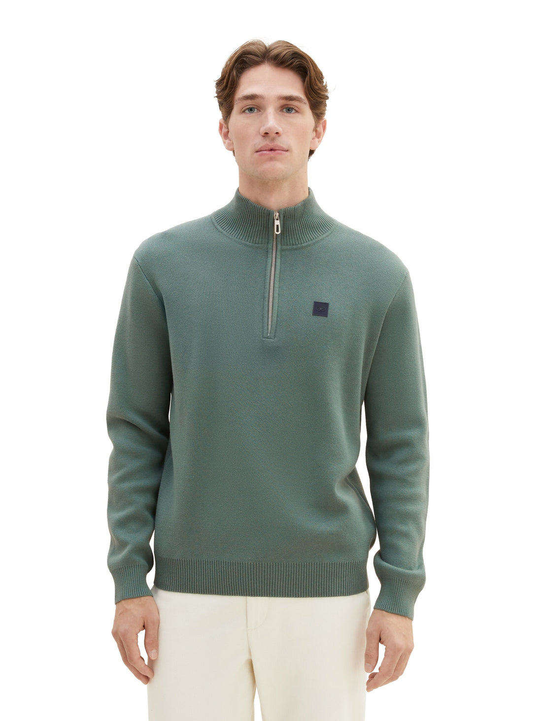 Knitted Sweater With Quarter Zip_1038197_19643_05