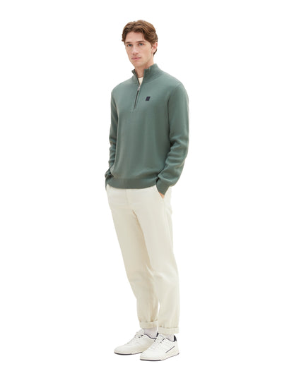 Knitted Sweater With Quarter Zip_1038197_19643_06