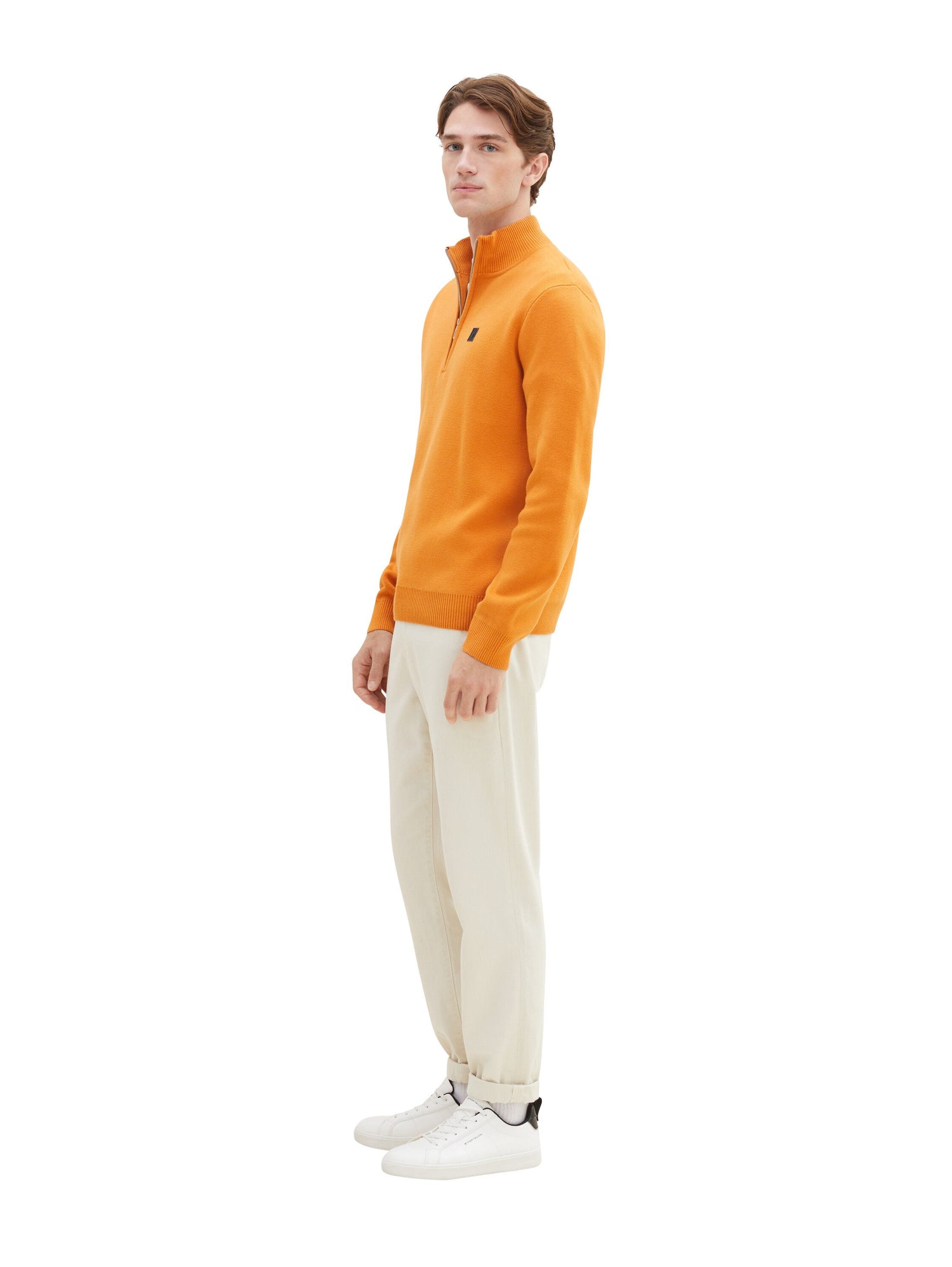 Knitted Sweater With Quarter Zip_1038197_32243_03