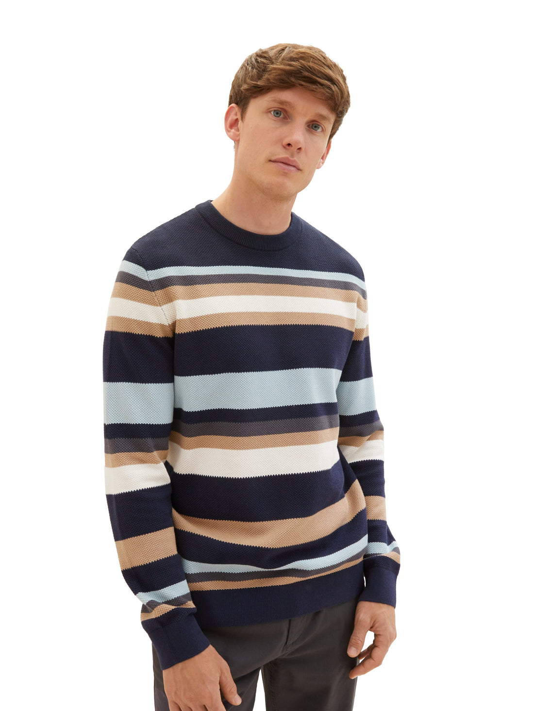 Striped Pullover With Round Neckline_1038200_32762_02