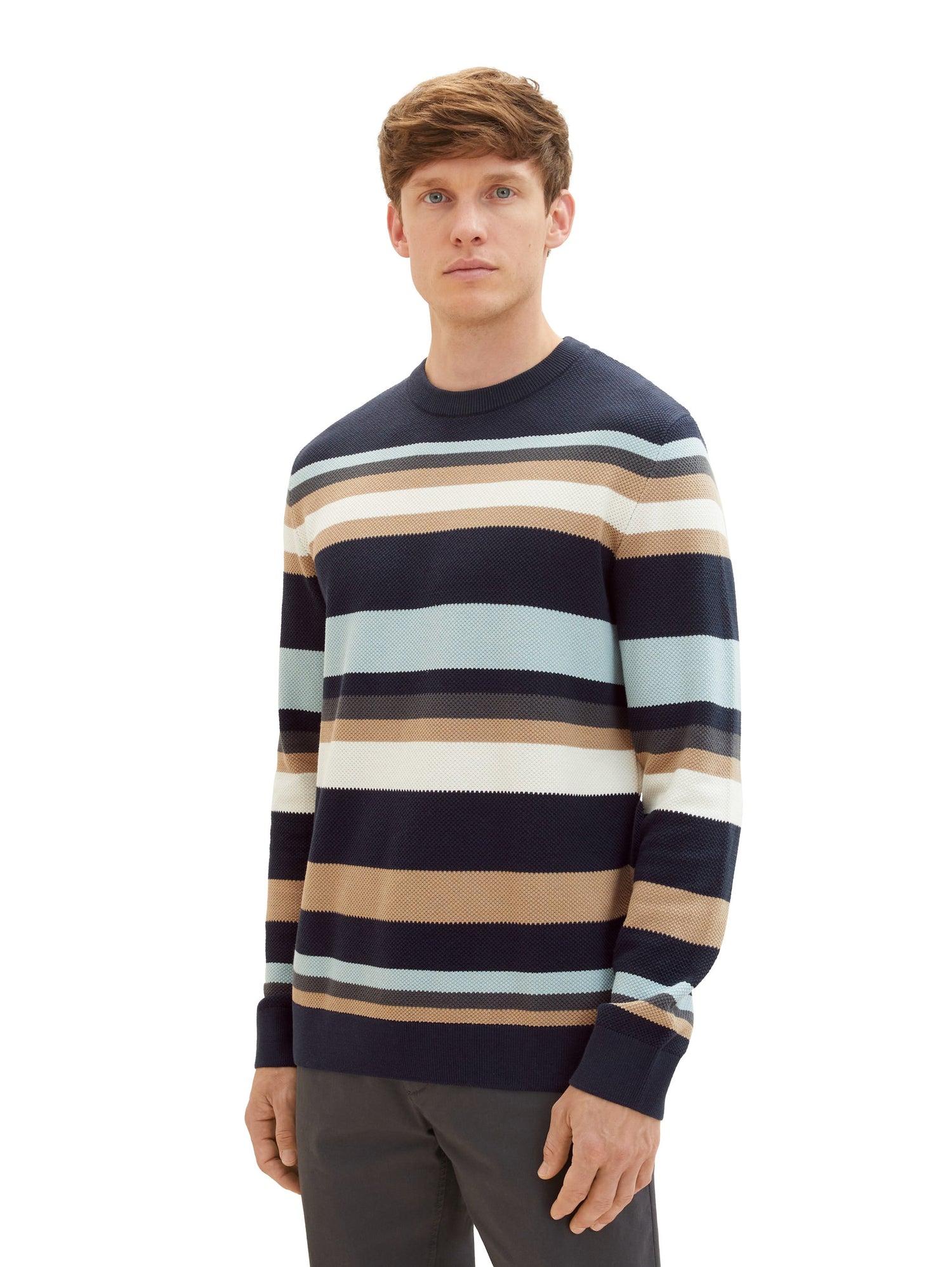 Striped Pullover With Round Neckline_1038200_32762_05