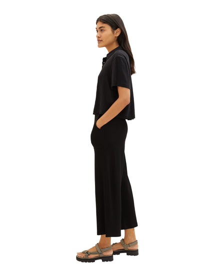 Cropped Slip On Trousers With Pockets_1038220_14482_03