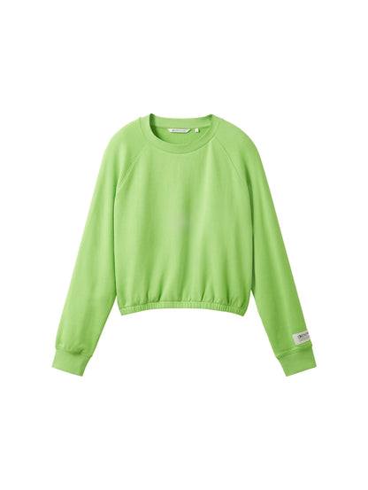 Cropped Sweatshirt With Elastic Hem_1038316_12318_01