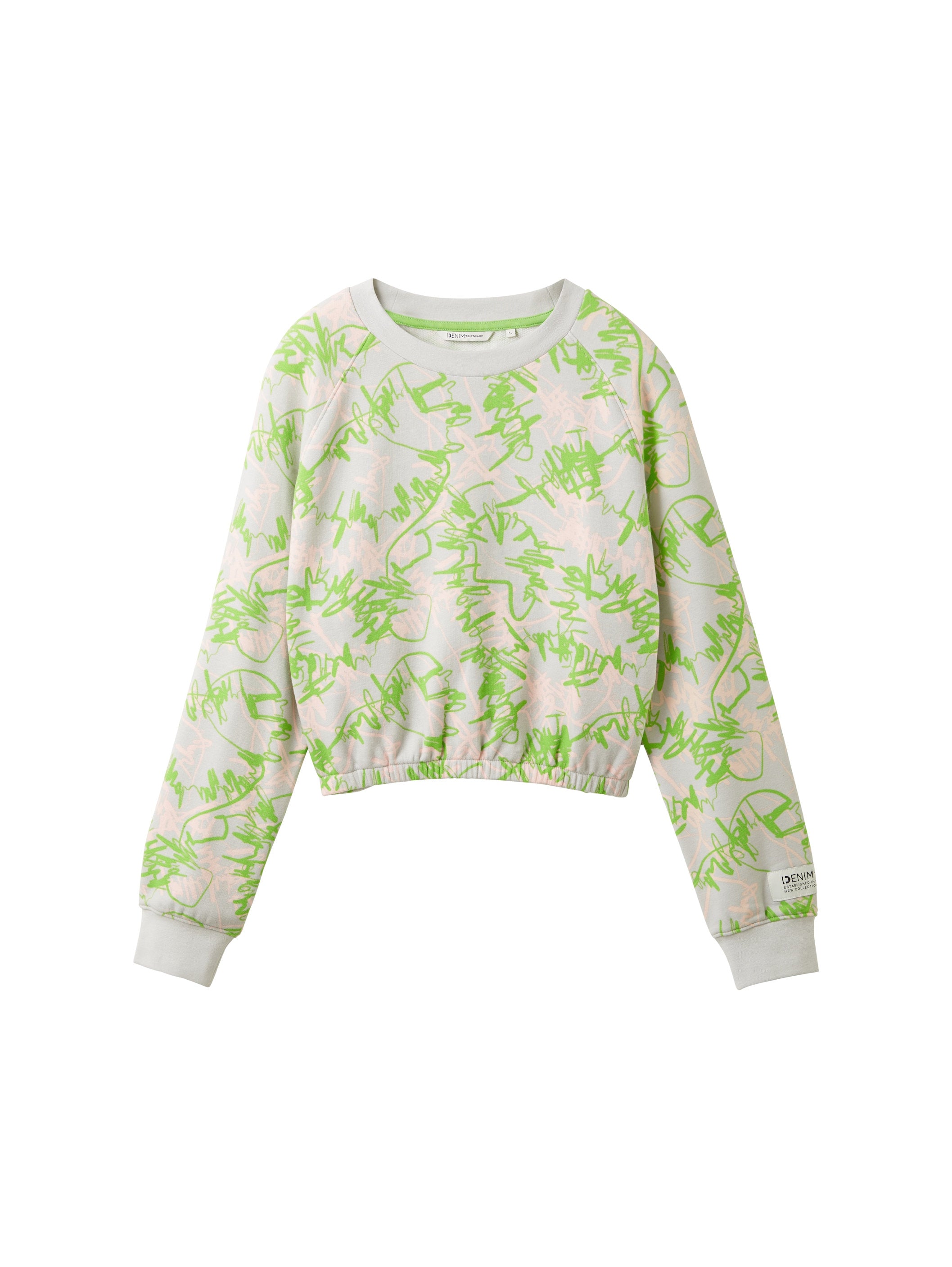 Cropped Sweatshirt With Elastic Hem_1038316_32432_01