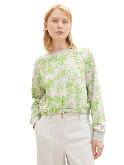 Cropped Sweatshirt With Elastic Hem_1038316_32432_02