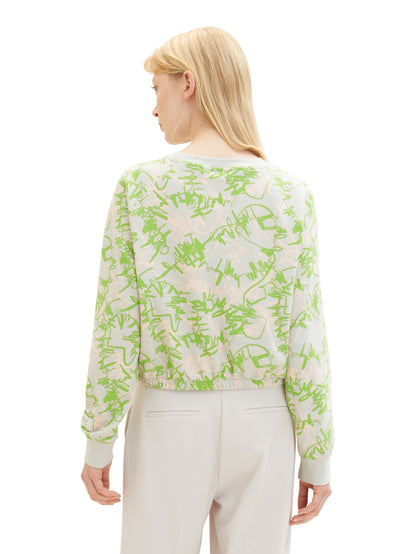 Cropped Sweatshirt With Elastic Hem_1038316_32432_04