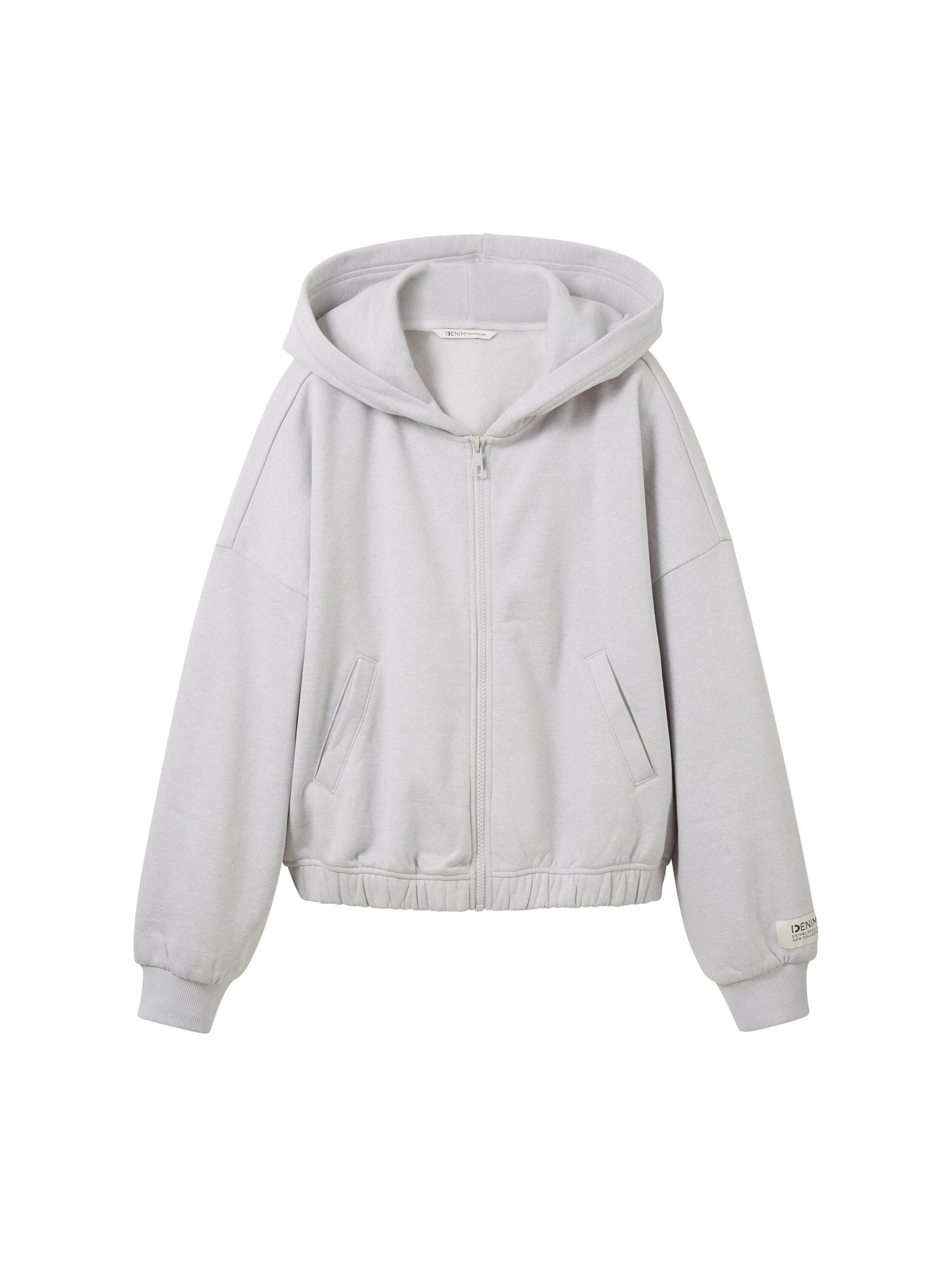 Zip Up Hoodie With Elastic Hem_1038373_32510_01