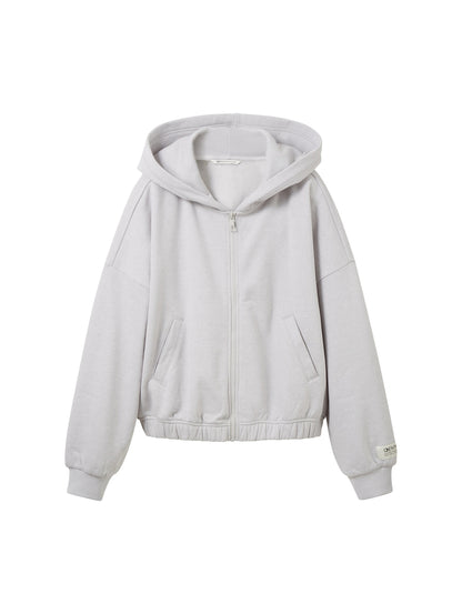 Zip Up Hoodie With Elastic Hem_1038373_32510_01