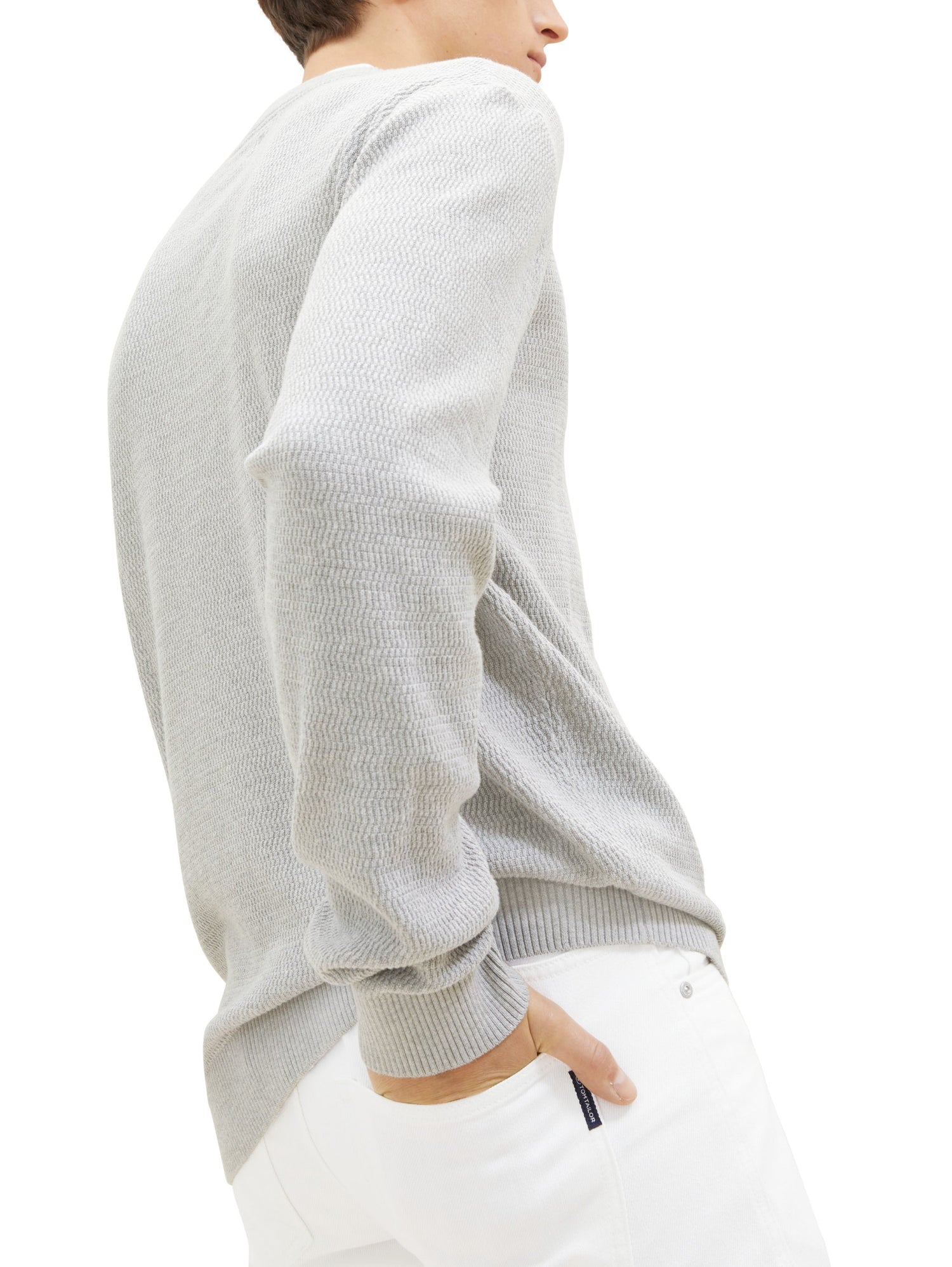 Structured Doublelayer Knit Pullover_1038674_15398_06