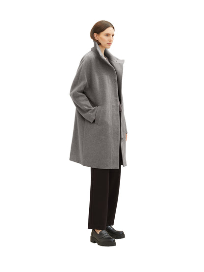 High Collar Coat With Hidden Button Placket_1038678_33761_06