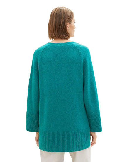 Oversized Sweater With V Neck_1038702_21178_04