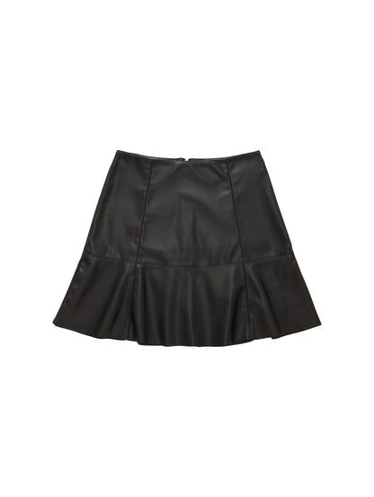 Faux Leather Flared Mini Short Skirt_1039396_14482_01