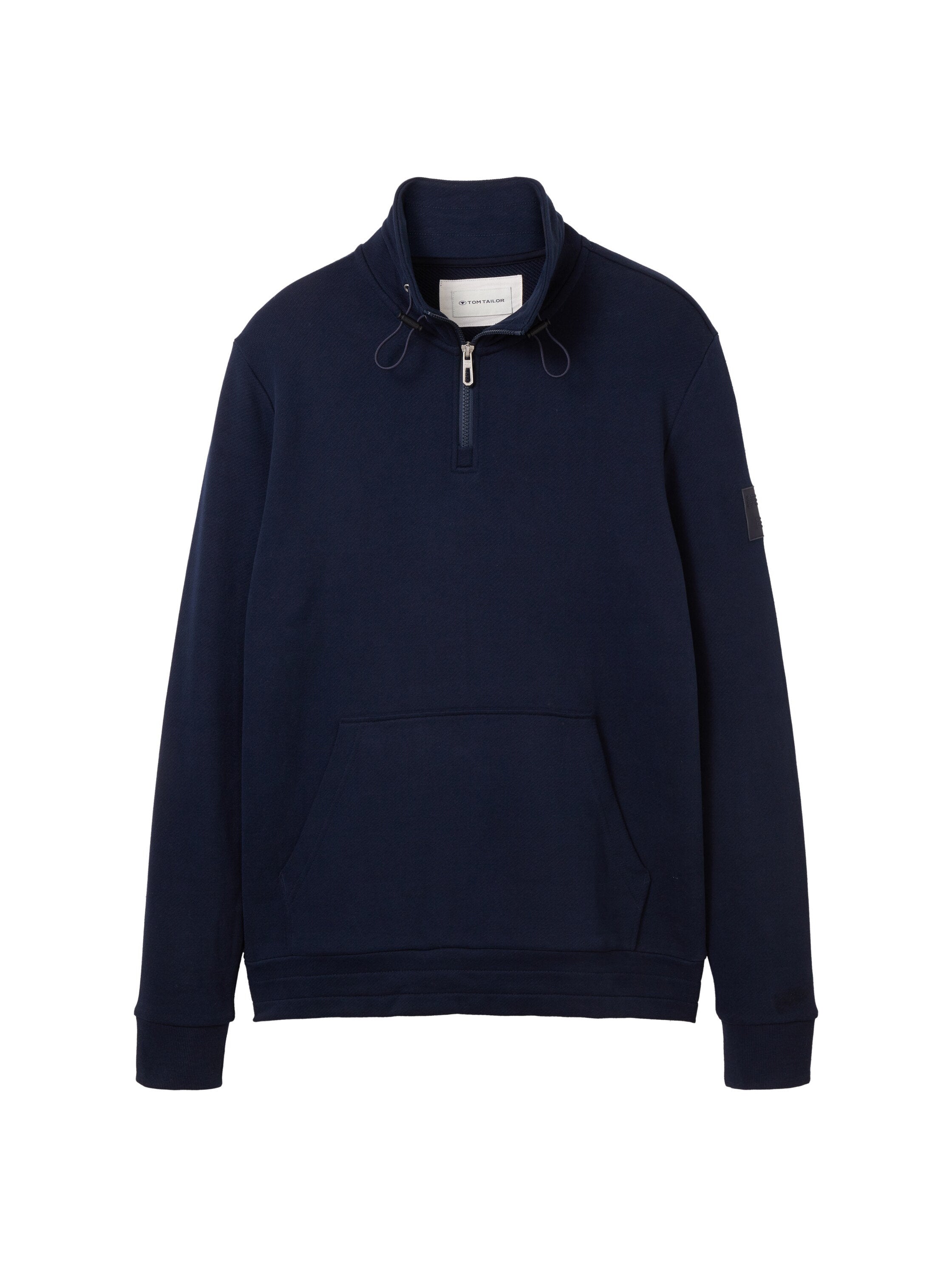 High Collar Sweatshirt With Quarter Zip_1039567_10668_01