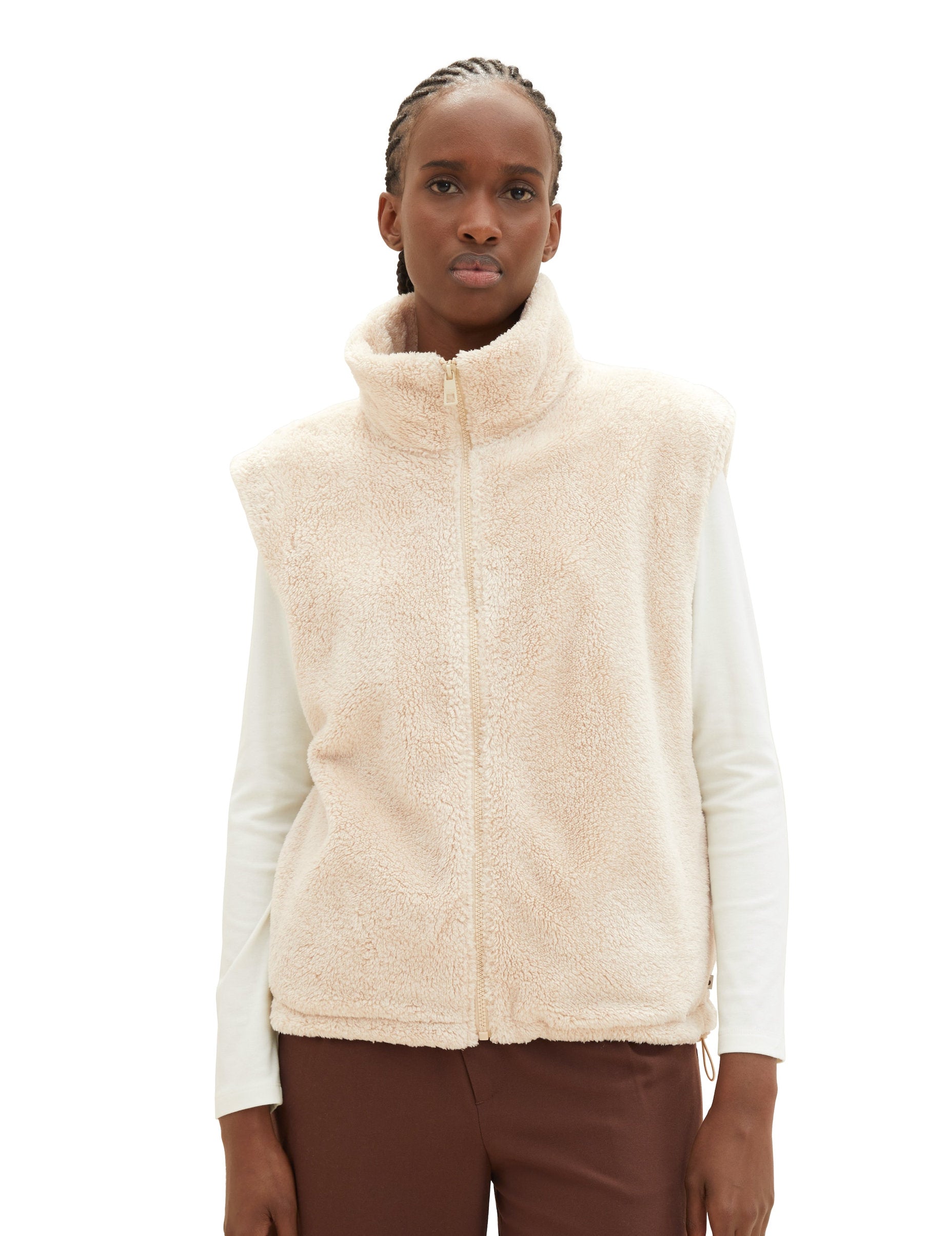 High Collar Fuzzy Vest_1039903_31700_05