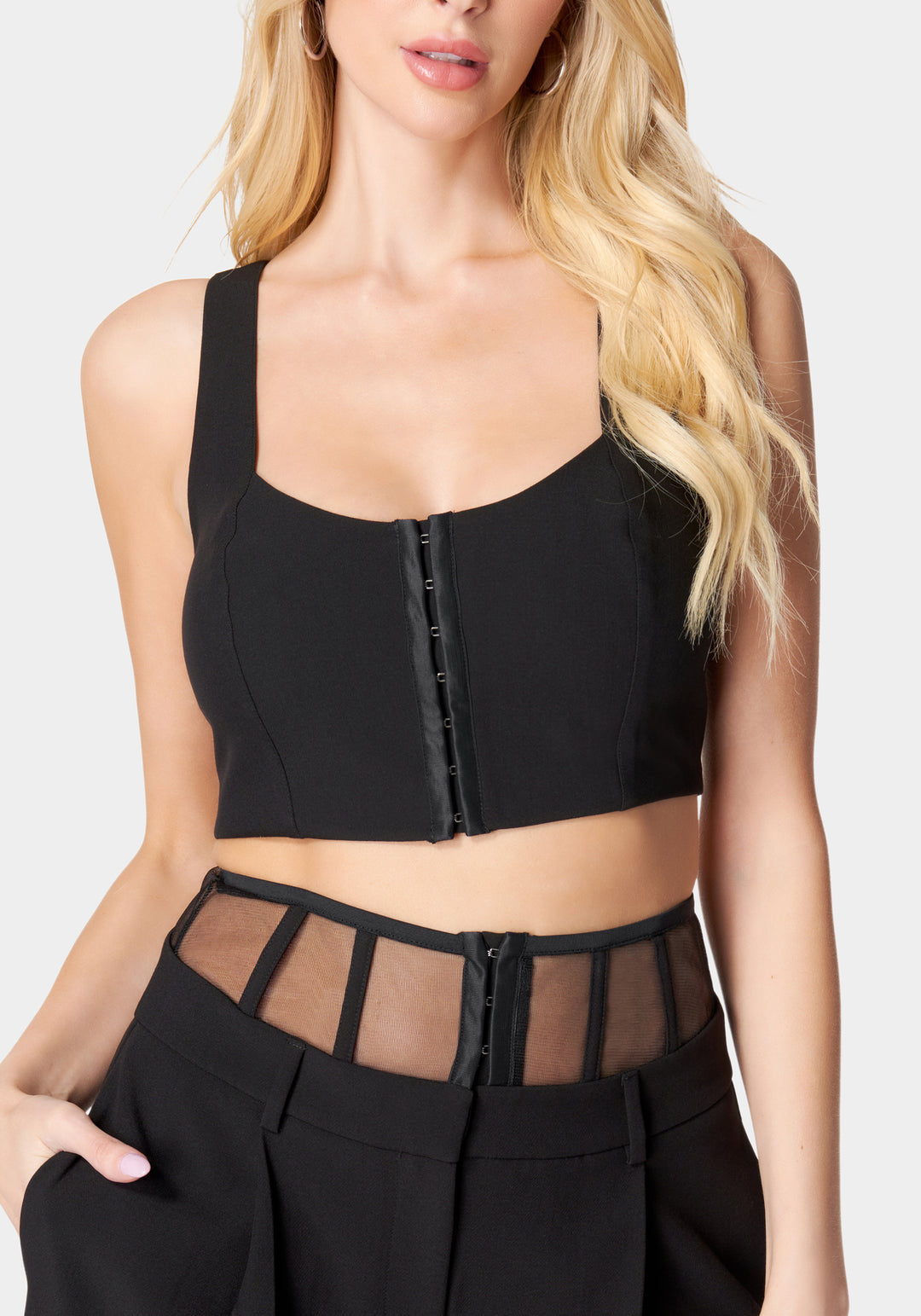 Hook &amp; Eye Front Bustier Top_106330_Black_4