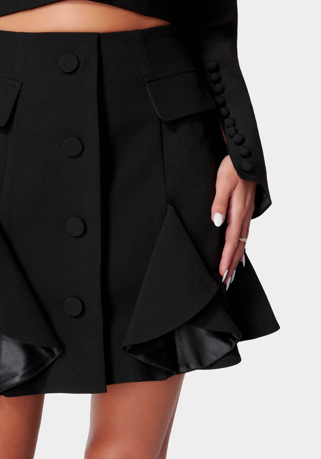 Tailored Flounce Mini Skirt_106342_Black_4