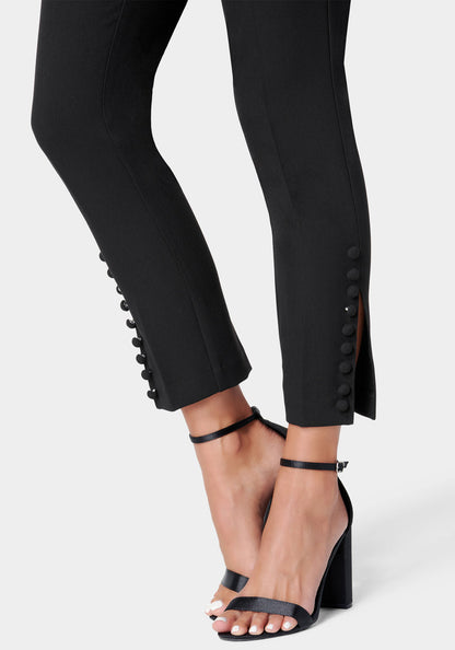 High Waist Tailored Button Detail Slim Pant_106343_Black_4