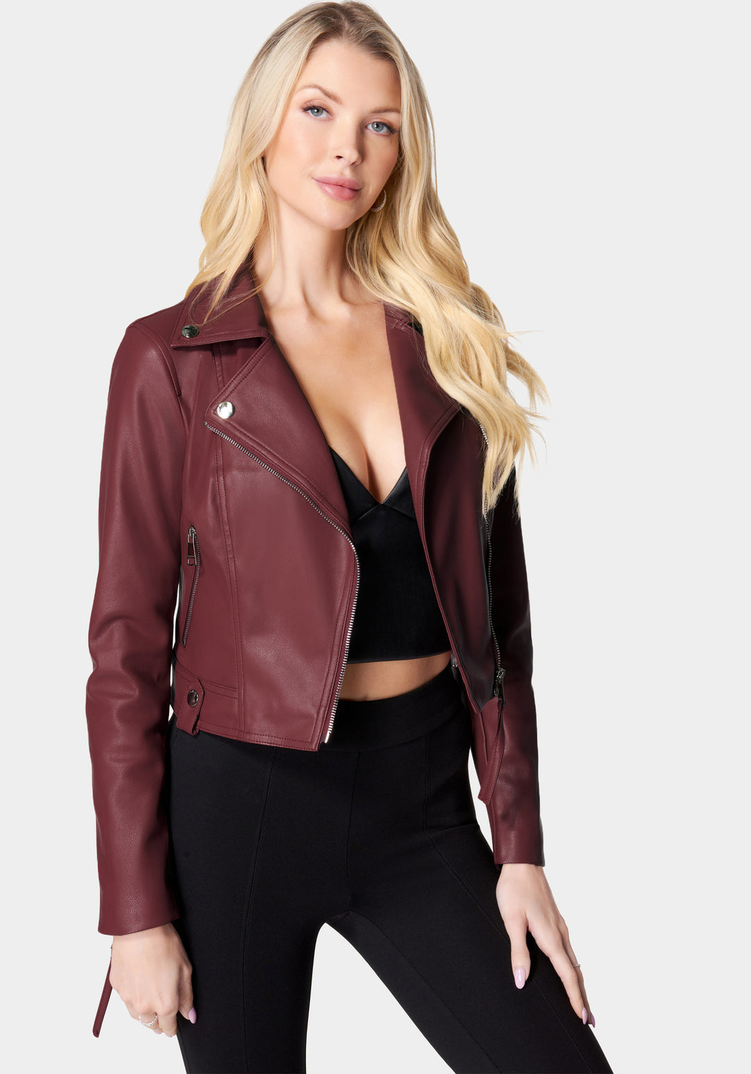 Vegan Leather Moto Jacket_106352_Cabernet_2