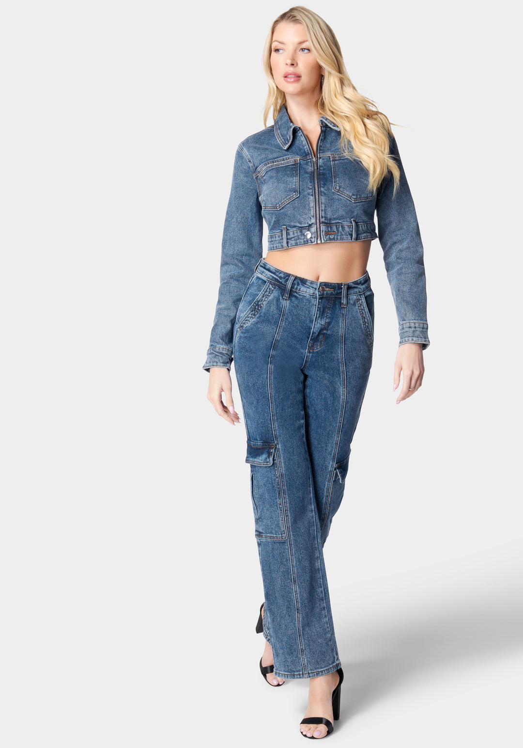 Zip Front Patch Pocket Denim Jacket_106361_Antique Indigo Wash_2