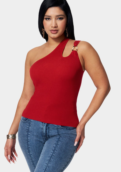 Salsa One Shoulder Ring Detail Sweater